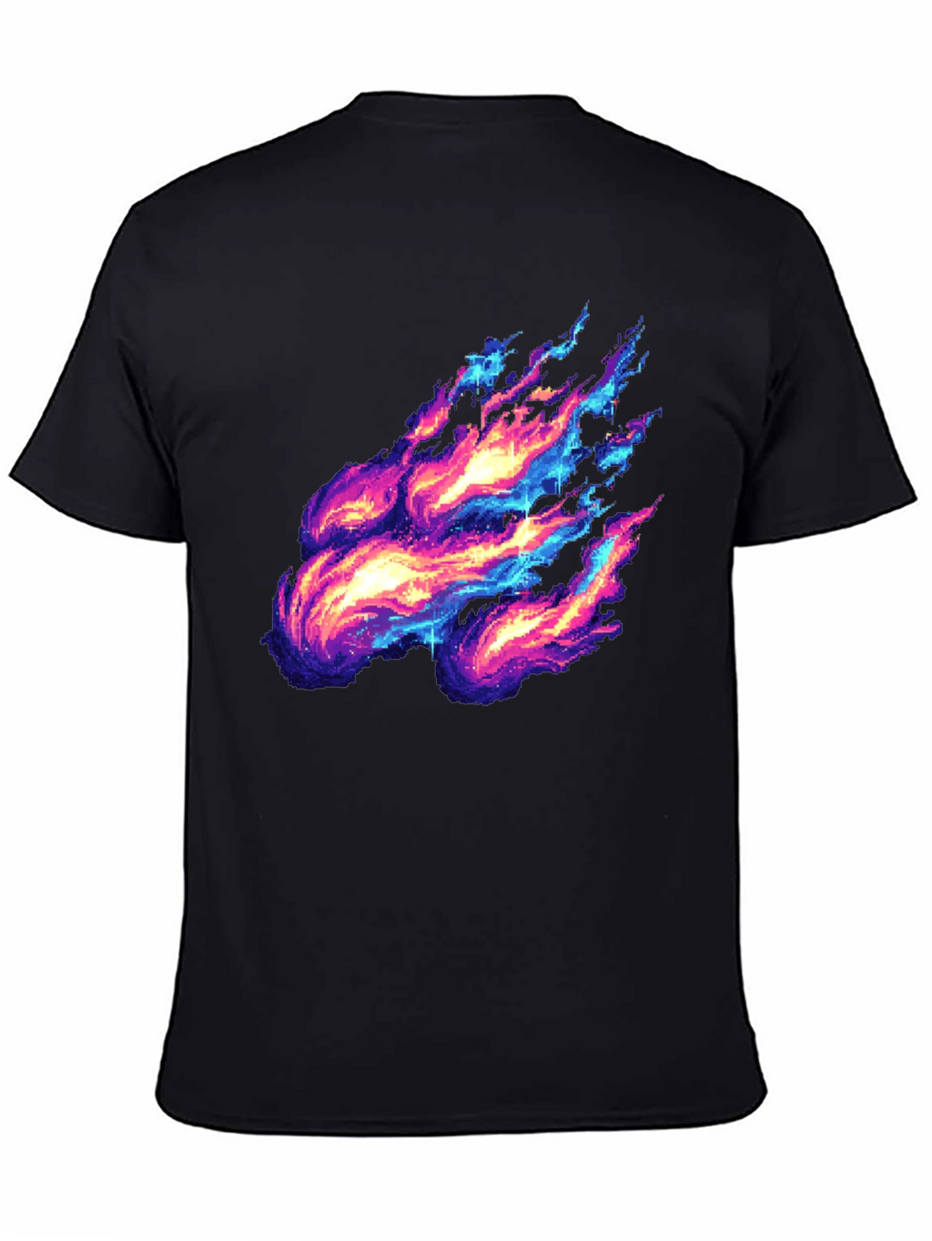 Pixelated Fire Graphic Black Tee