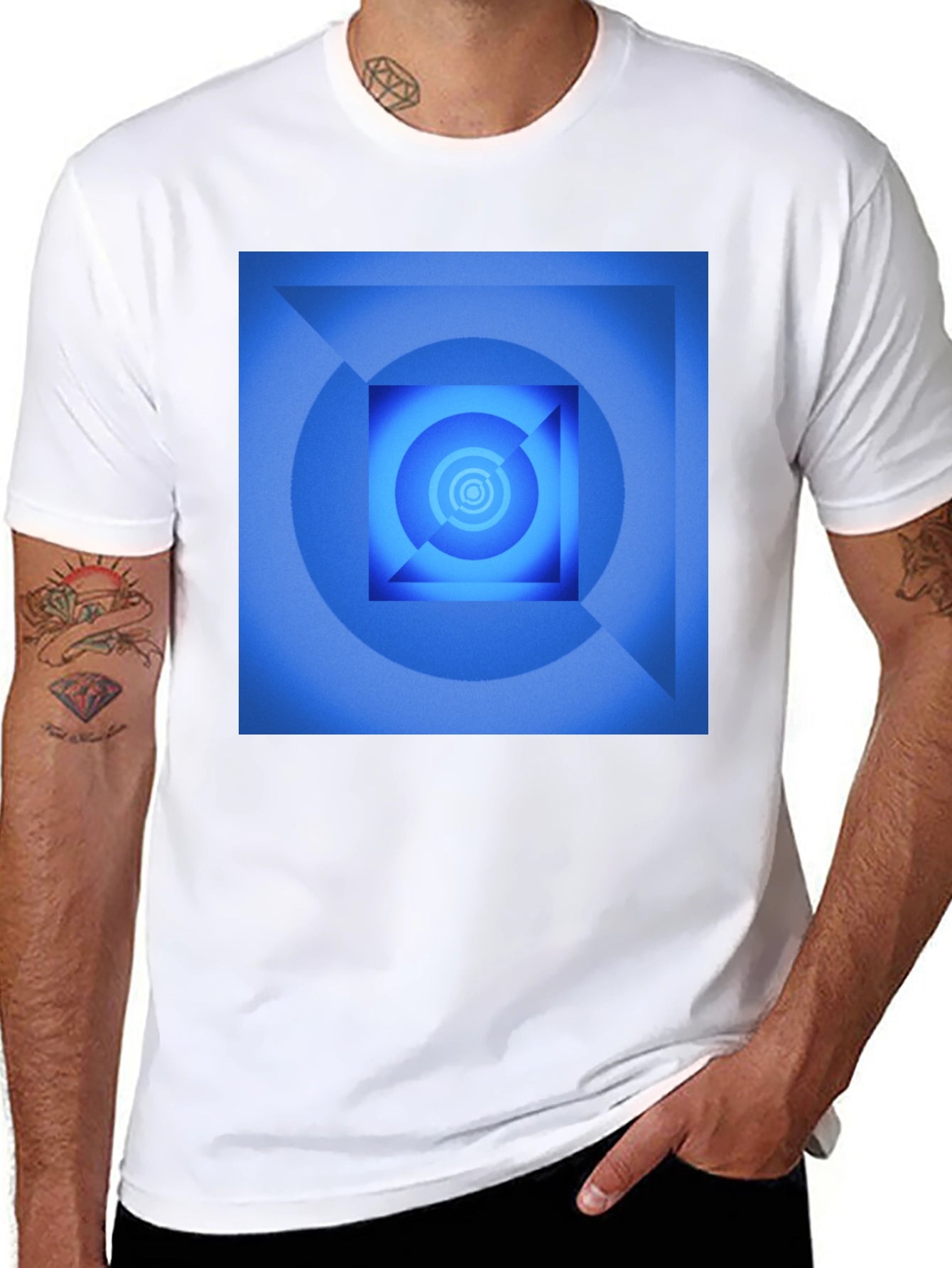 Geometric Square Design T-Shirt