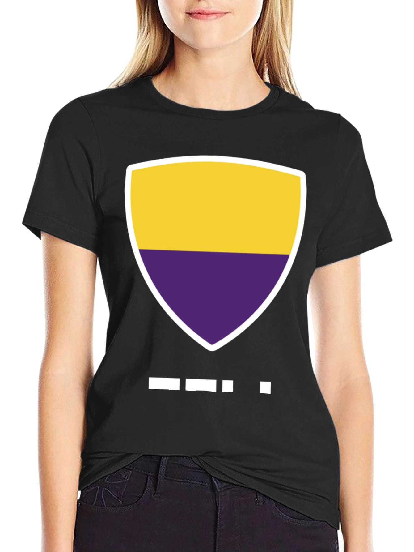 Shield Color Block Mens Black Tee
