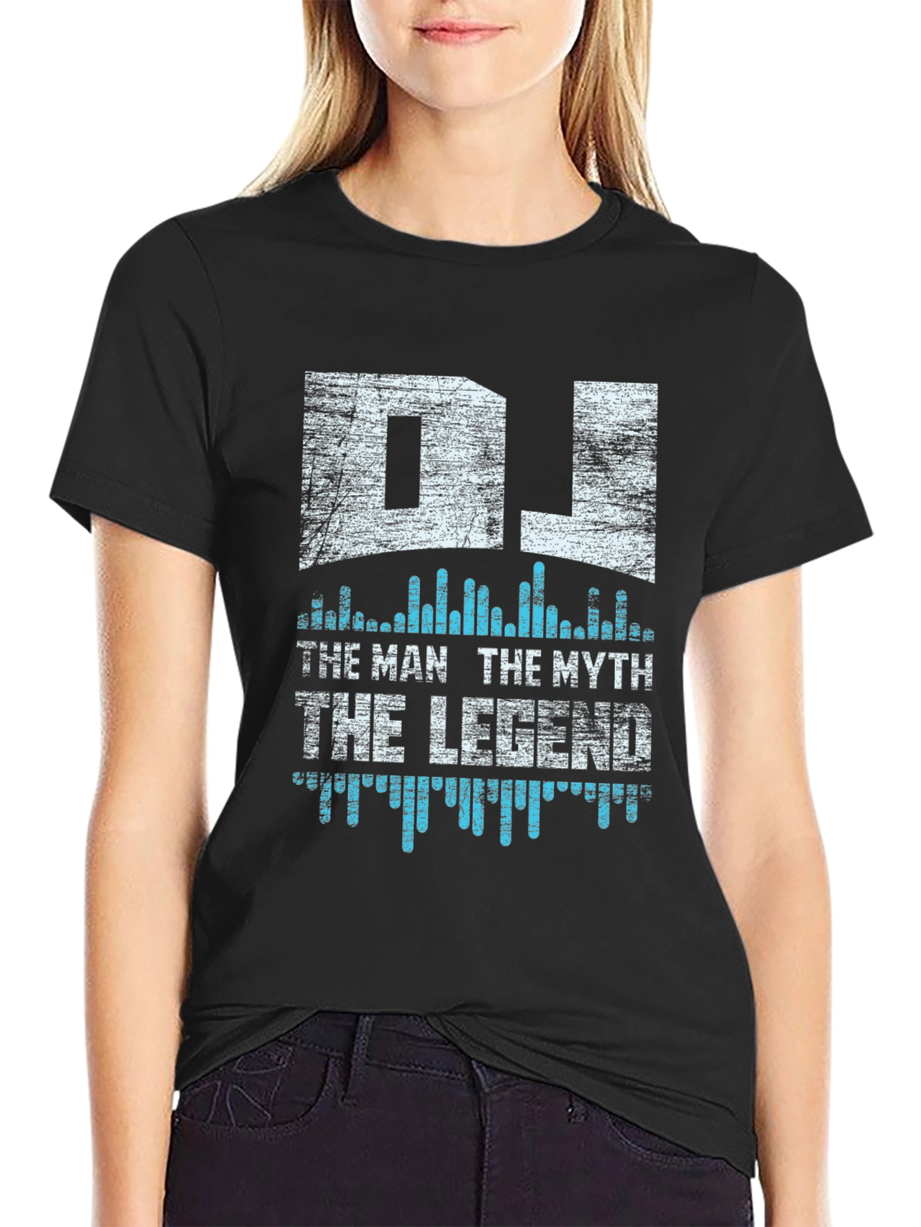 DJ The Man The Myth The Legend Black T-Shirt