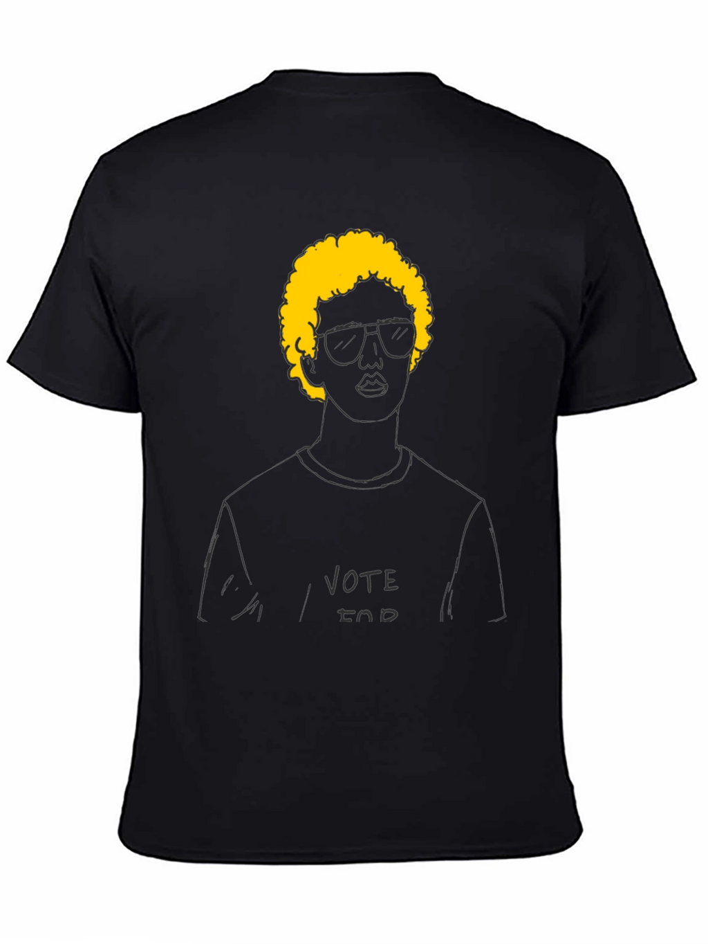 Vote For Doodle T-Shirt - Black Cotton Tee