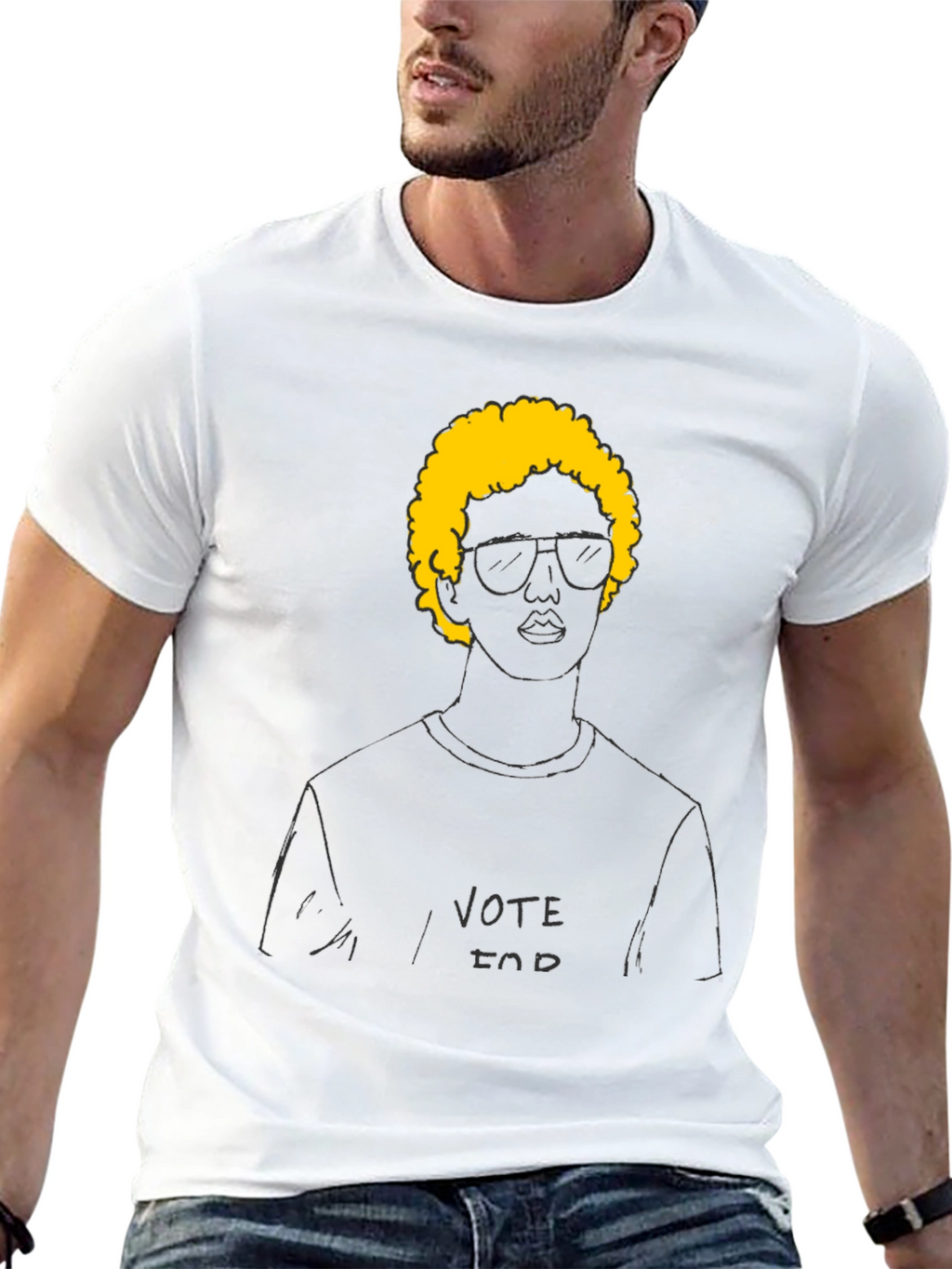 Vote For Doodle T-Shirt - Black Cotton Tee