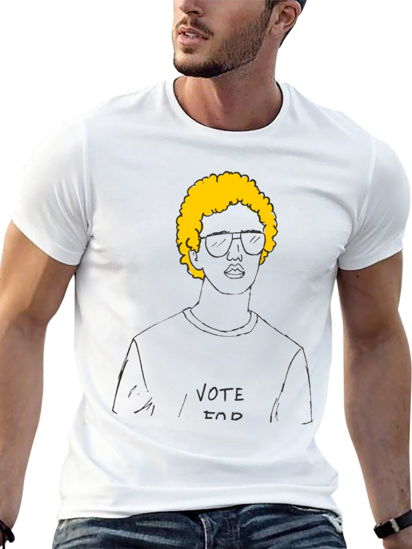 Vote For Doodle T-Shirt - Black Cotton Tee