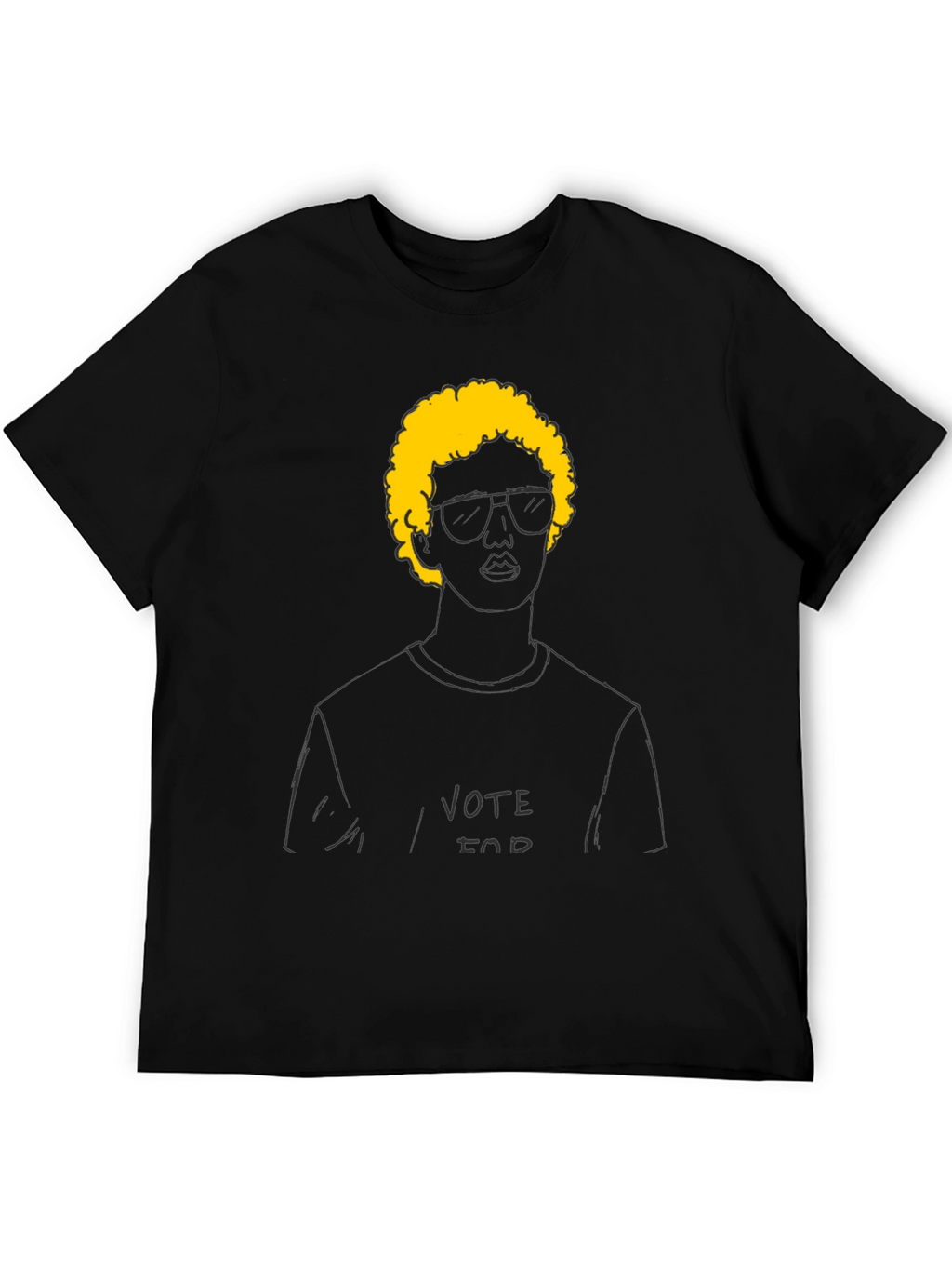 Vote For Doodle T-Shirt - Black Cotton Tee