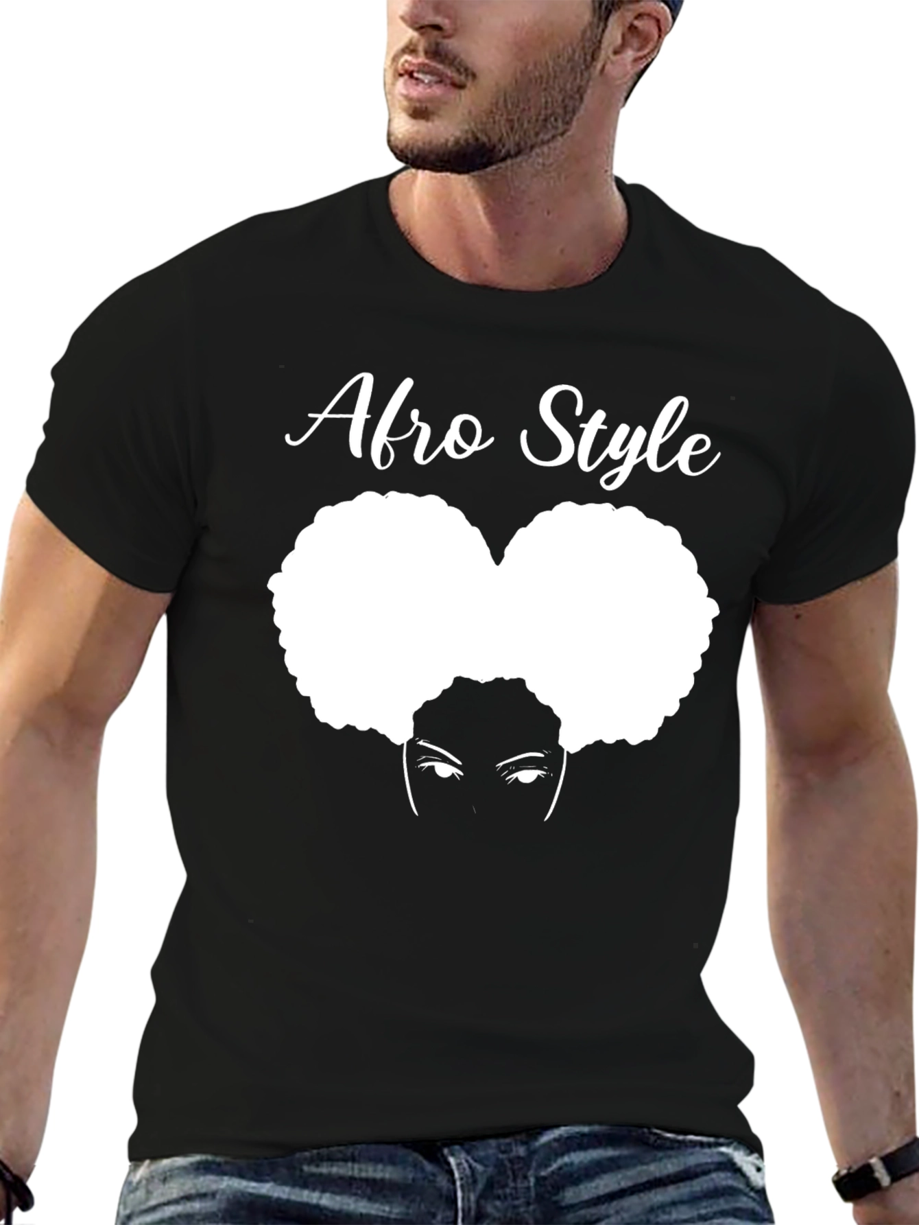 Afro Style T-Shirt - Black Graphic Tee