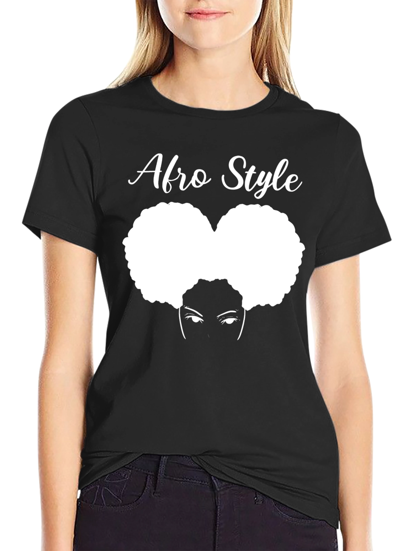Afro Style T-Shirt - Black Graphic Tee