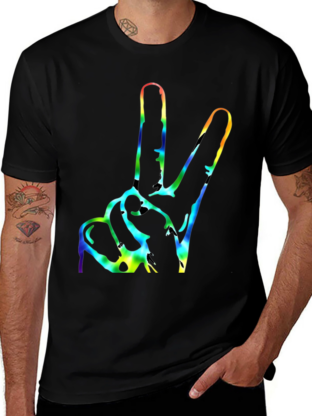 Peace Sign Tie Dye Graphic T-Shirt