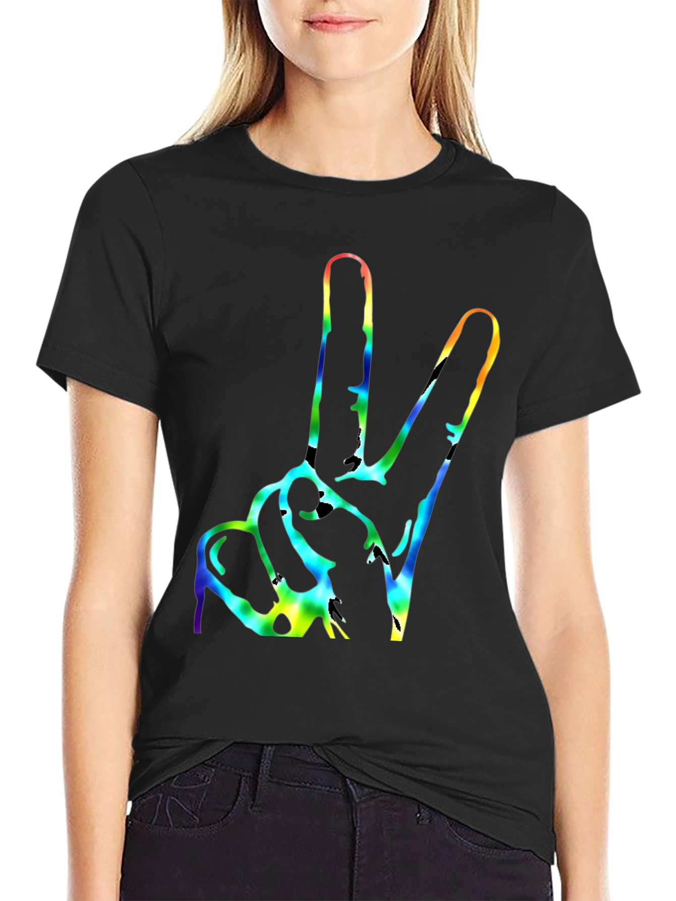 Peace Sign Tie Dye Graphic T-Shirt