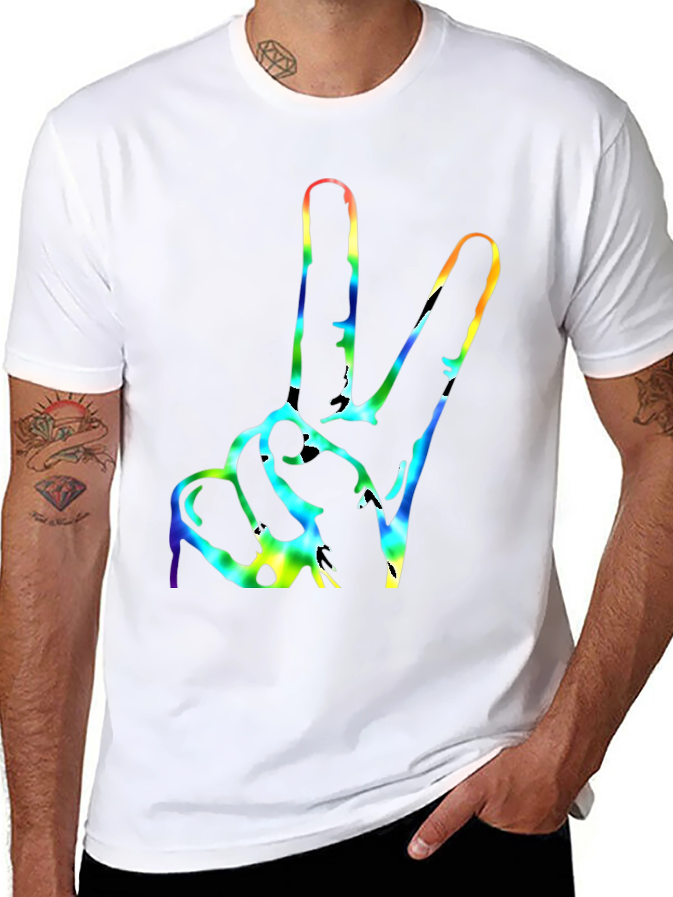 Peace Sign Tie Dye Graphic T-Shirt