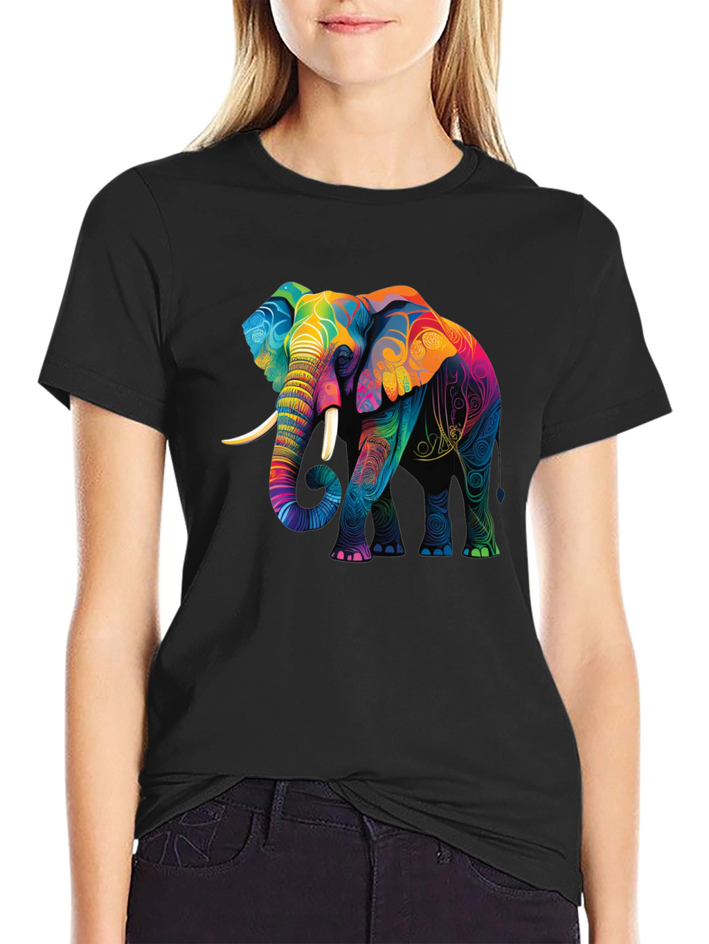 Vibrant Elephant Graphic T-Shirt