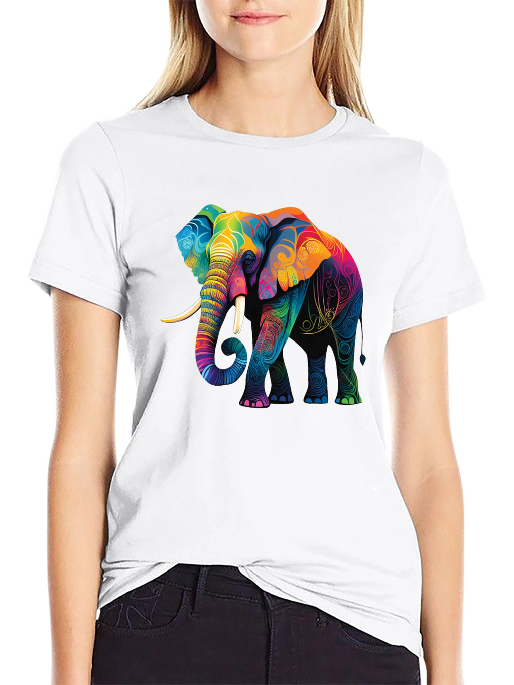 Vibrant Elephant Graphic T-Shirt