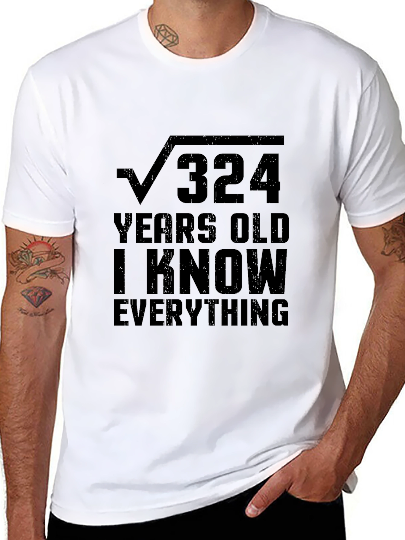 Funny Math Square Root 324 Years Old T-Shirt