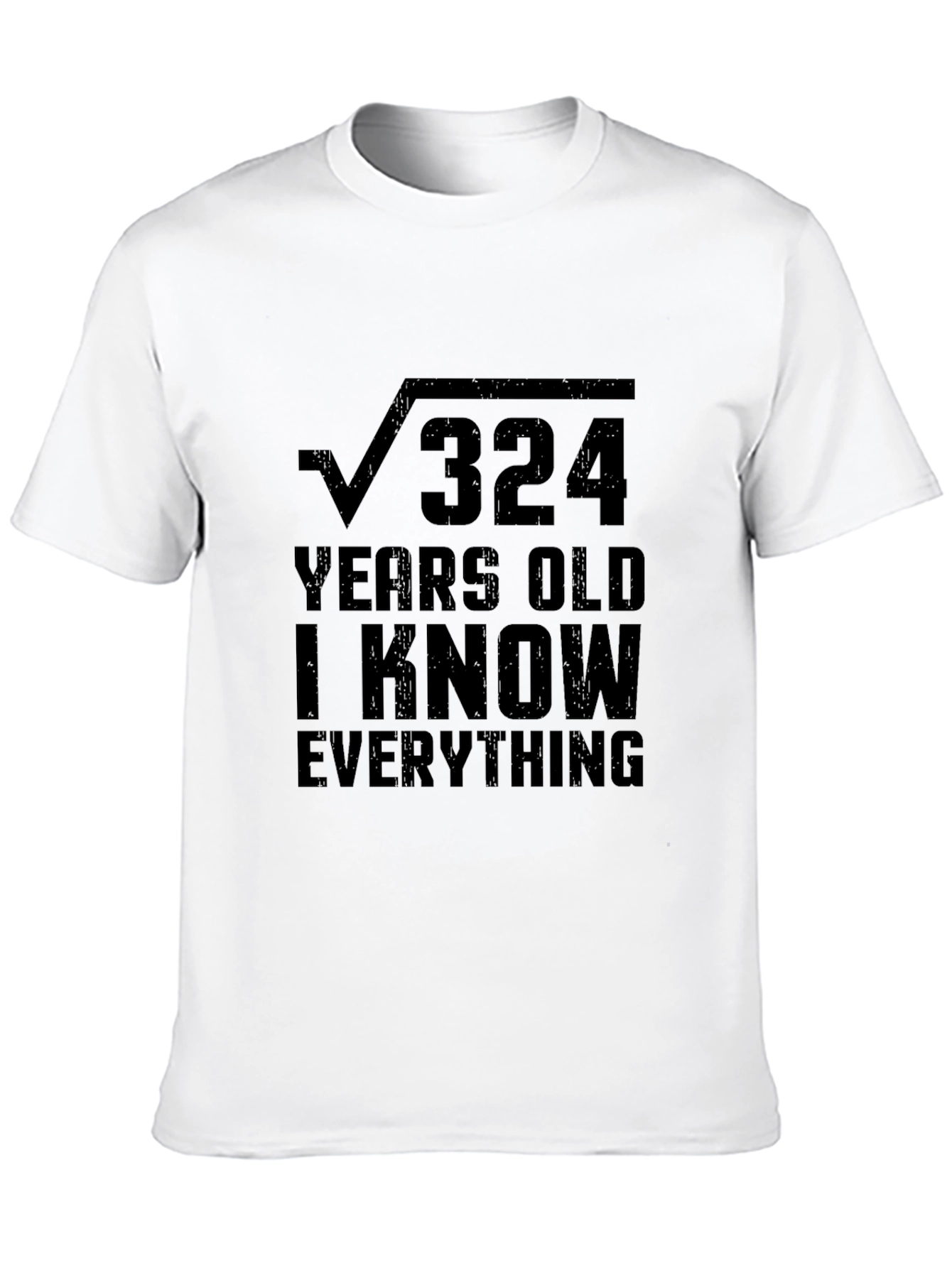 Funny Math Square Root 324 Years Old T-Shirt