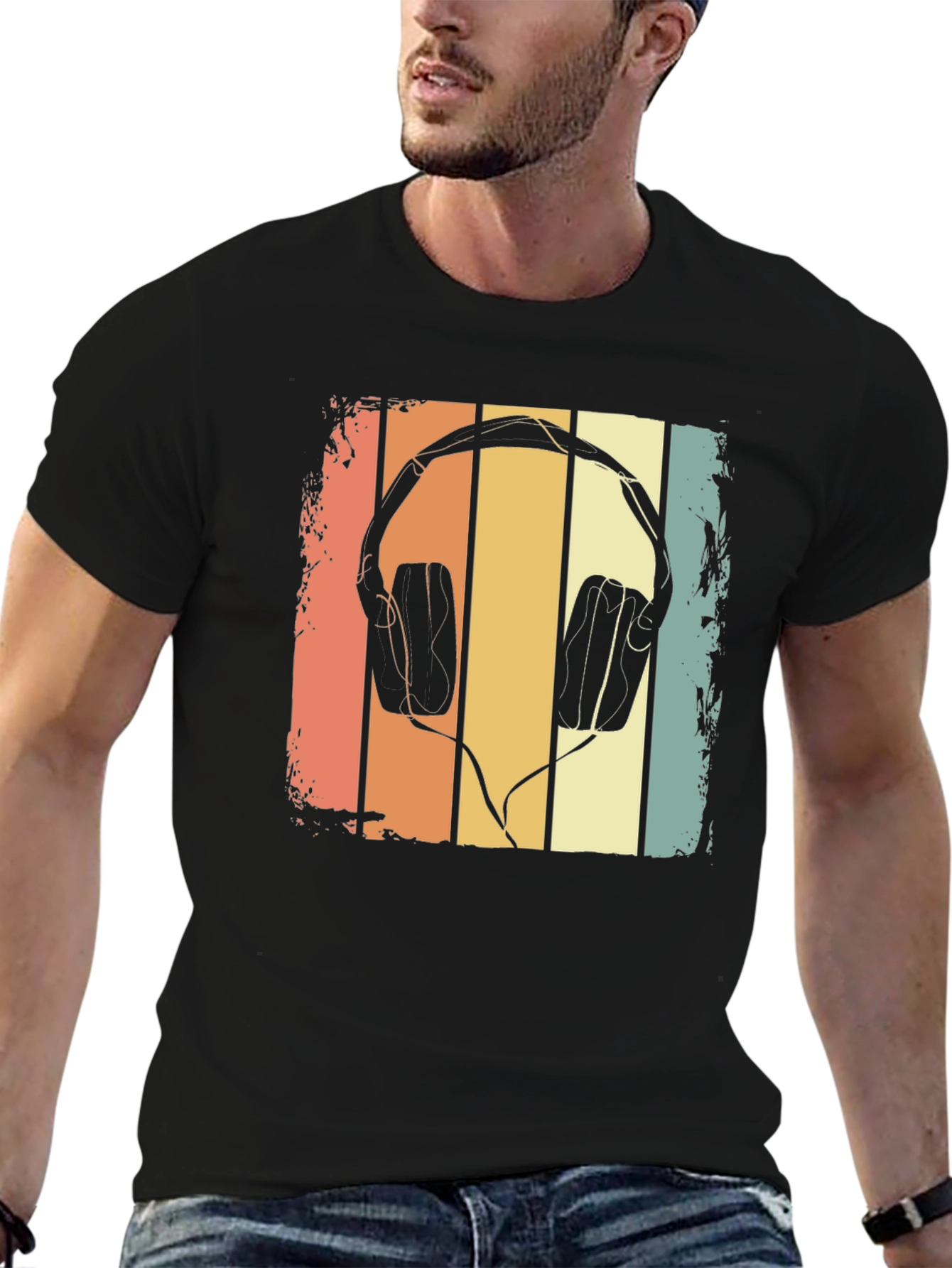 Retro Headphone Graphic T-Shirt