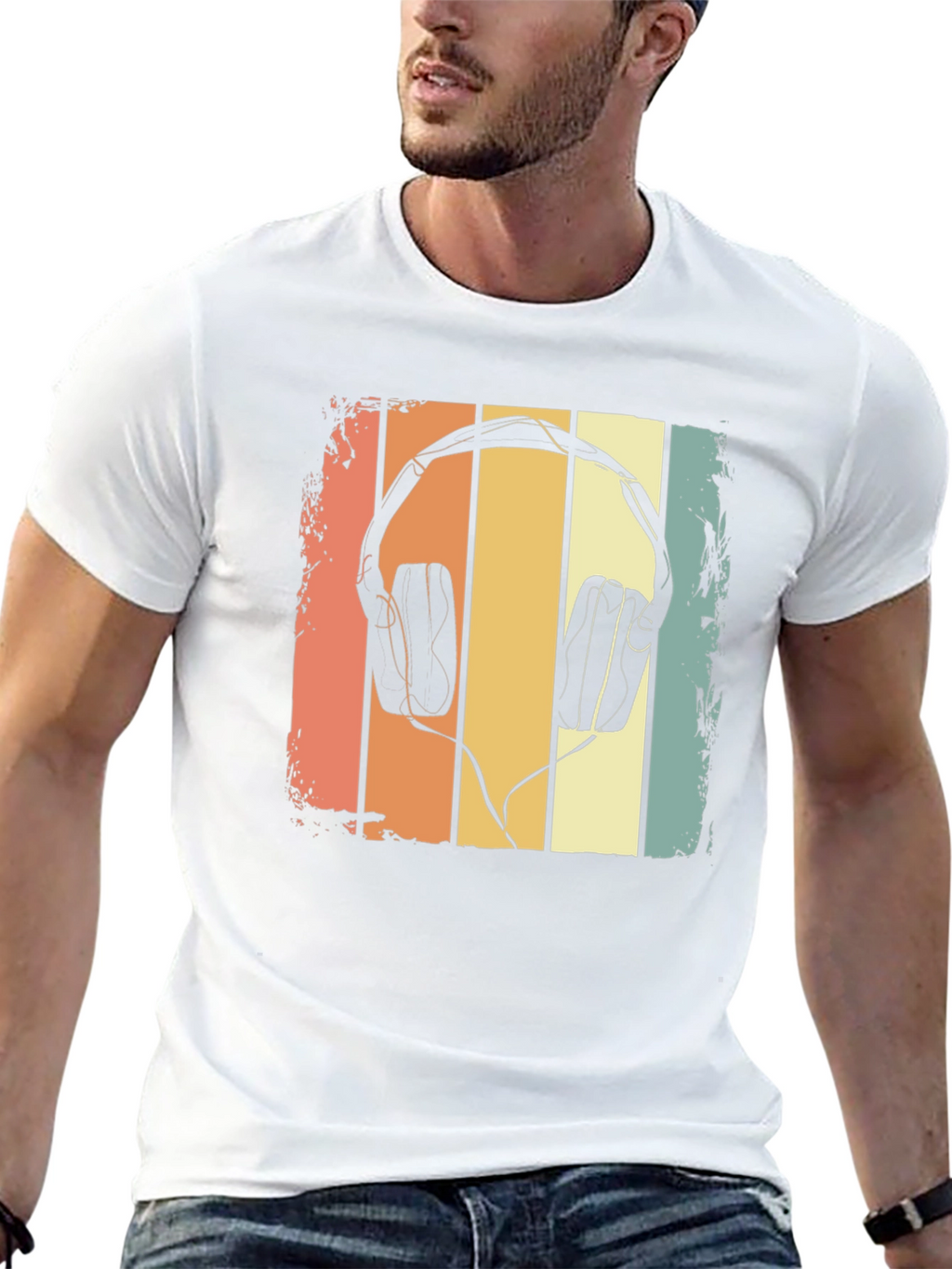 Retro Headphone Graphic T-Shirt