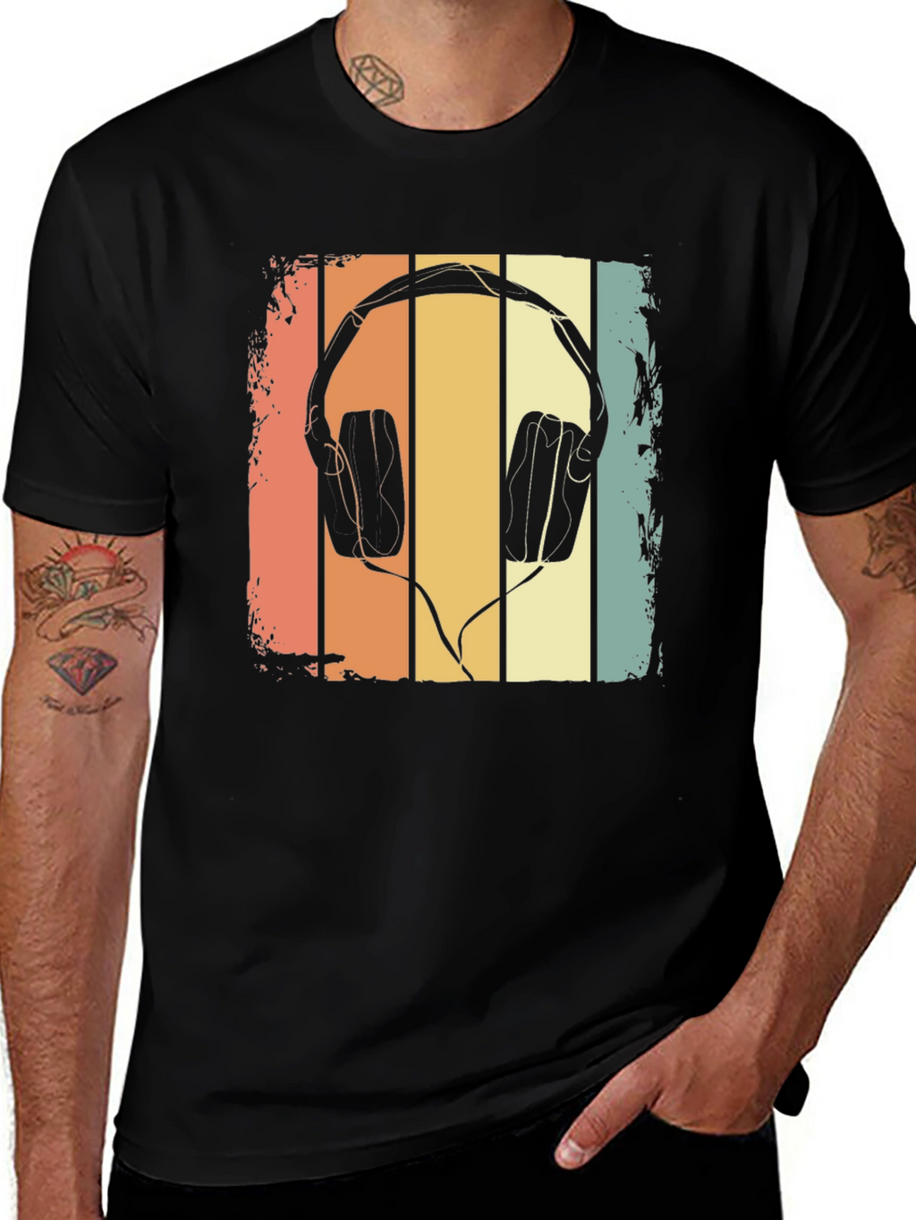 Retro Headphone Graphic T-Shirt