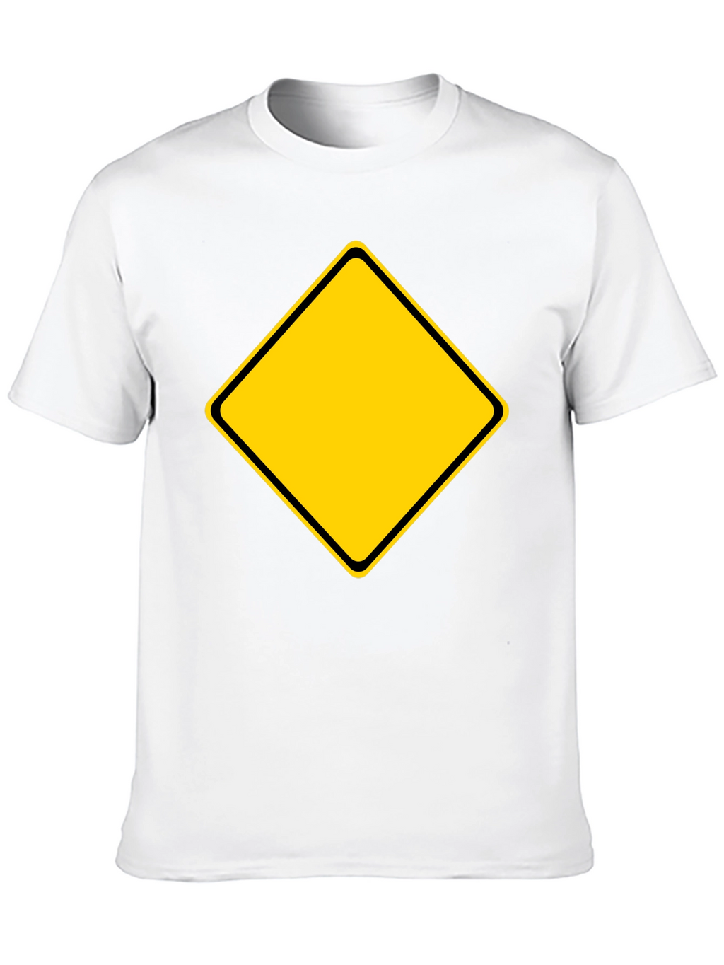 Warning Sign Graphic Tee - Black Cotton Blend Shirt