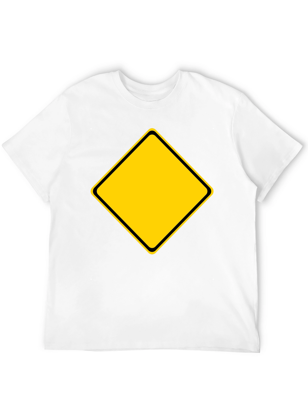 Warning Sign Graphic Tee - Black Cotton Blend Shirt