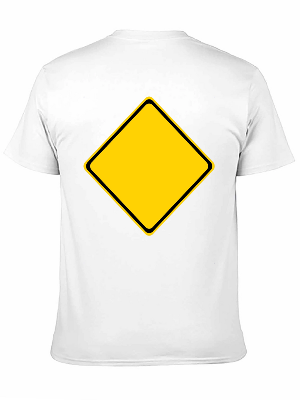 Warning Sign Graphic Tee - Black Cotton Blend Shirt