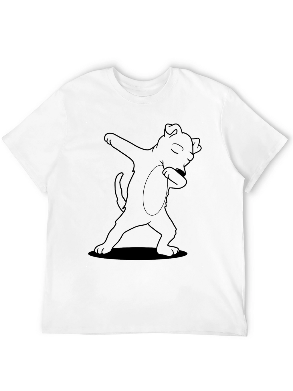 Dabbing Dog Graphic Tee - Black Cotton T-Shirt