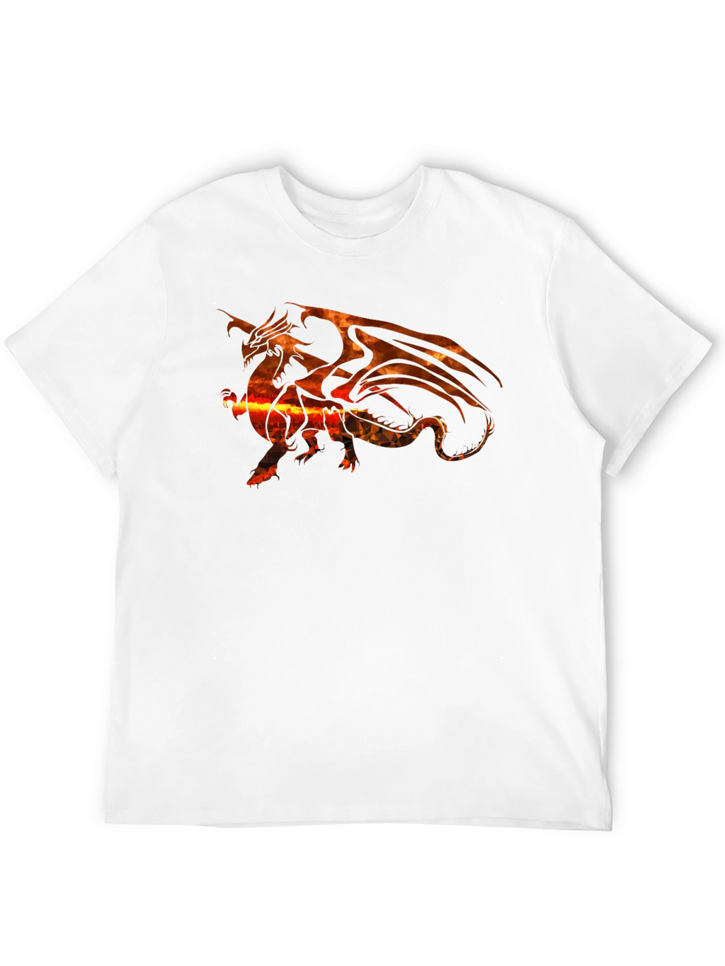 Fiery Dragon Graphic T-Shirt - Black Cotton Tee
