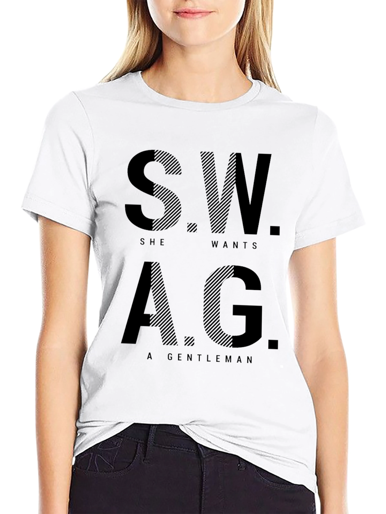Swag Gentleman Black Graphic Print T-Shirt