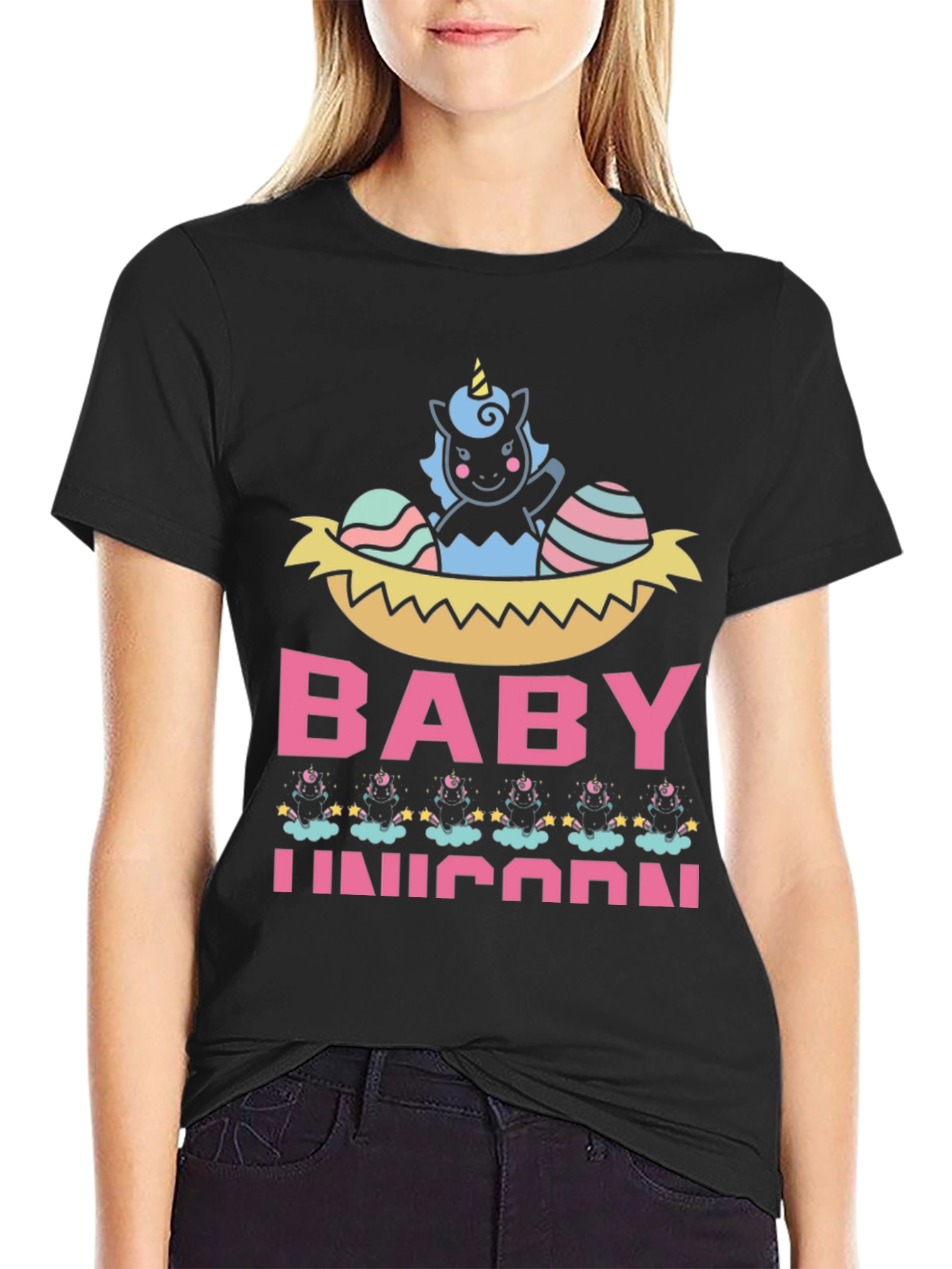 Baby Unicorn Graphic T-Shirt - Cute Easter Design