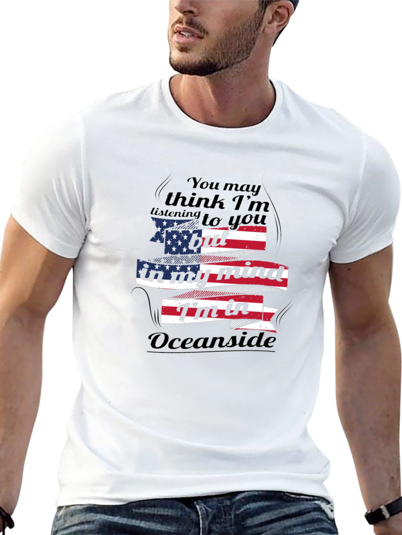 Oceanside Mind T-Shirt: Patriotic Comfort Wear