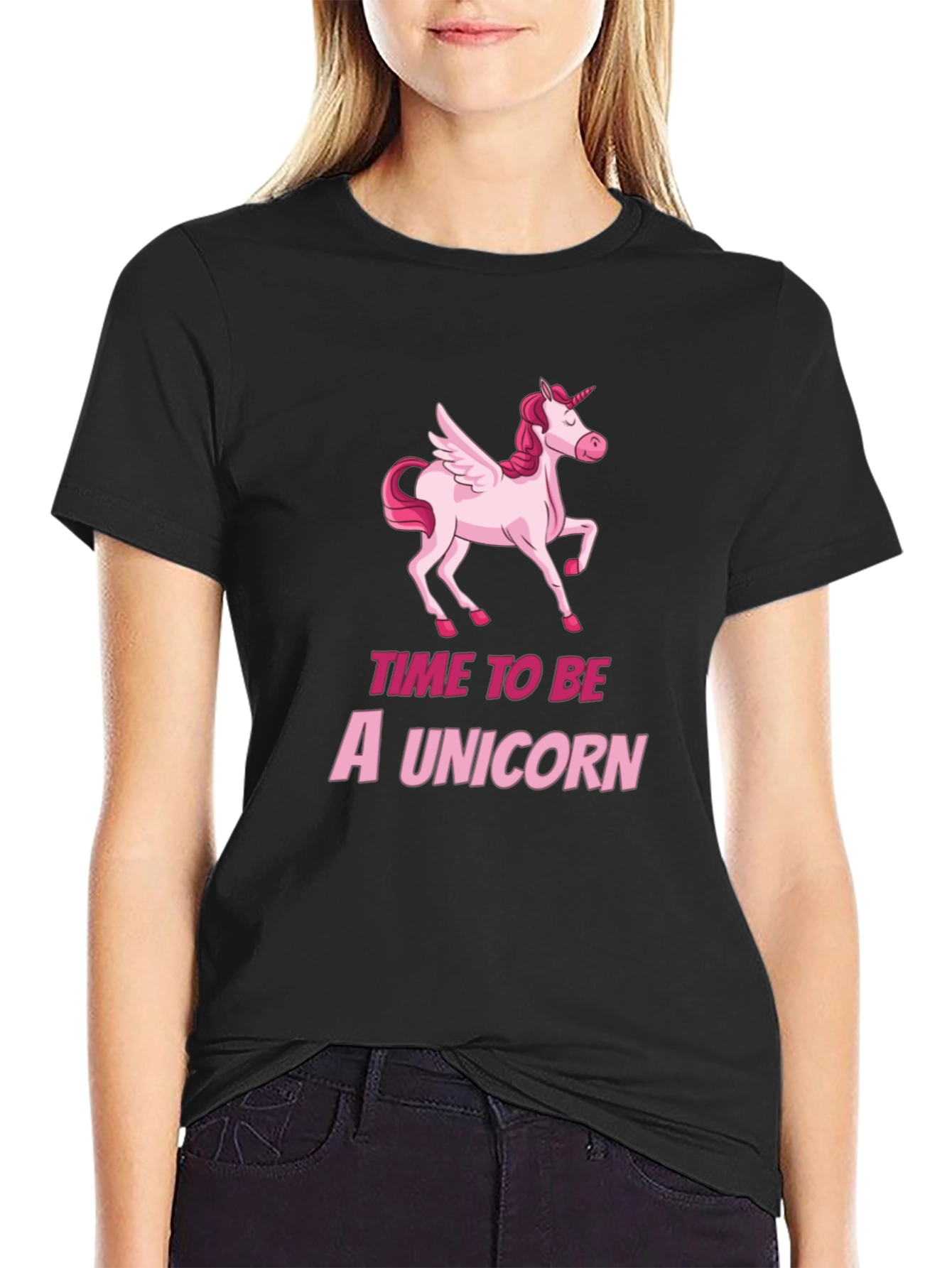 Time To Be A Unicorn Black T-Shirt