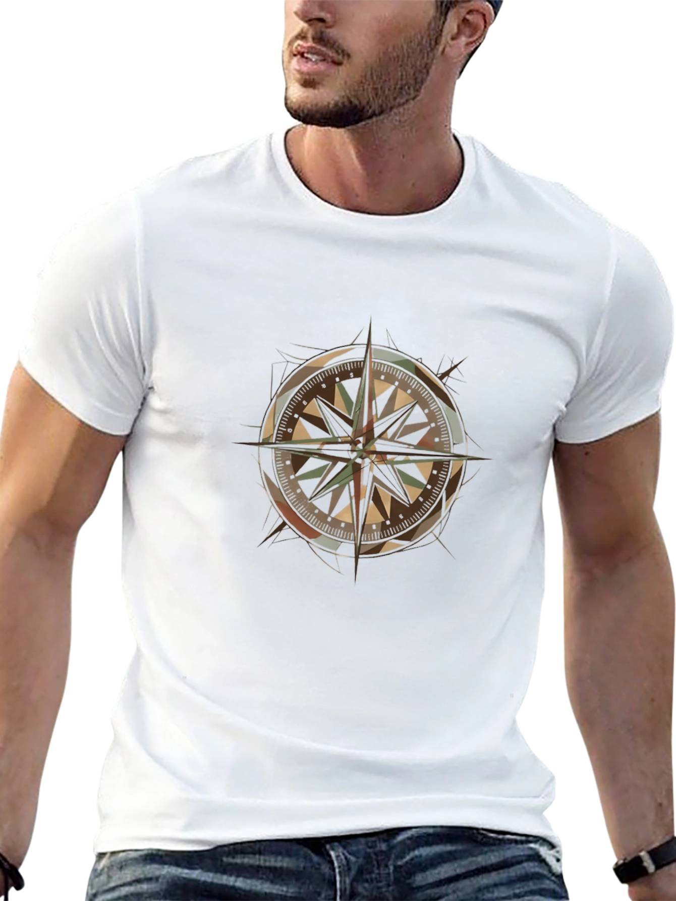 Compass Rose Graphic T-Shirt - Urban Style