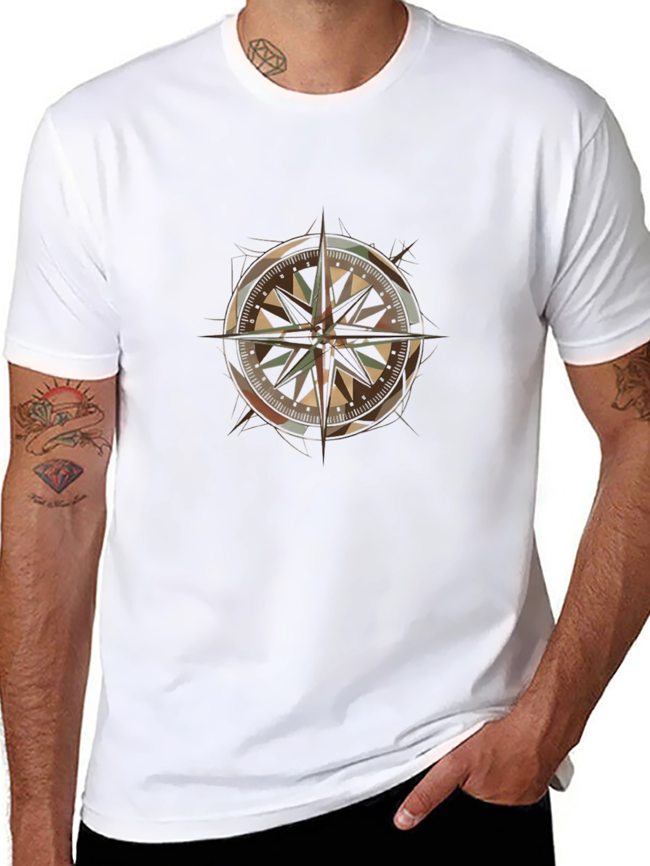 Compass Rose Graphic T-Shirt - Urban Style