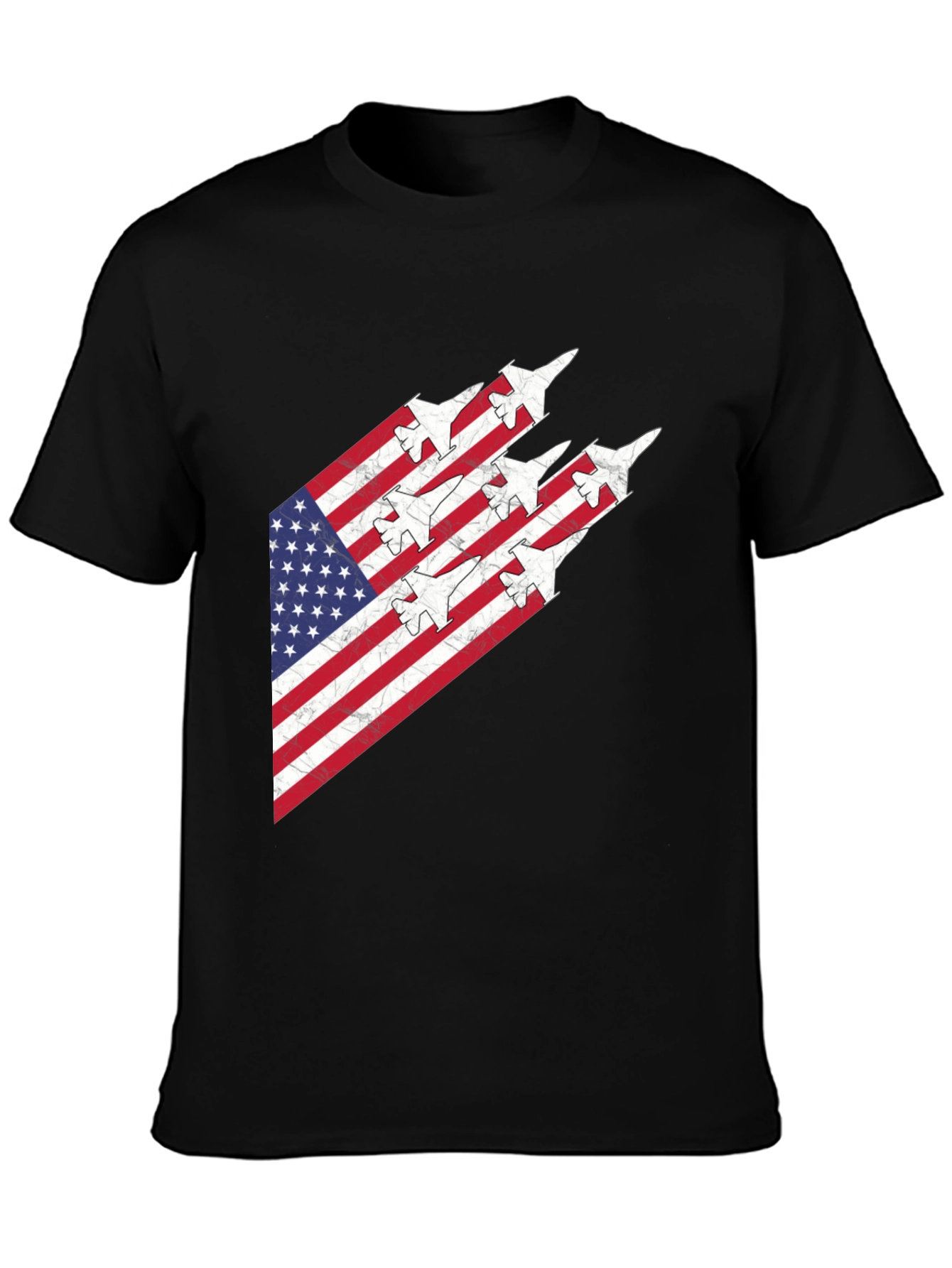 American Flag Fighter Jet Graphic Tee