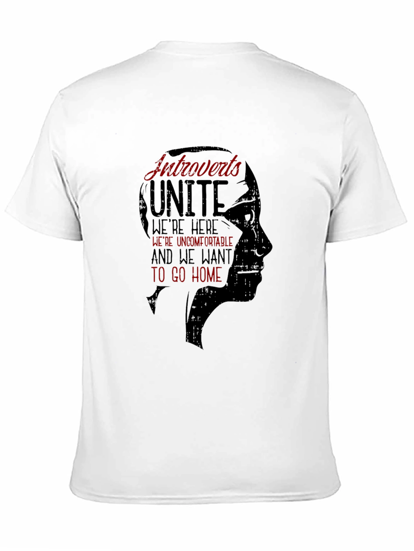 Introverts Unite Graphic Tee - Black Crew Neck T-Shirt