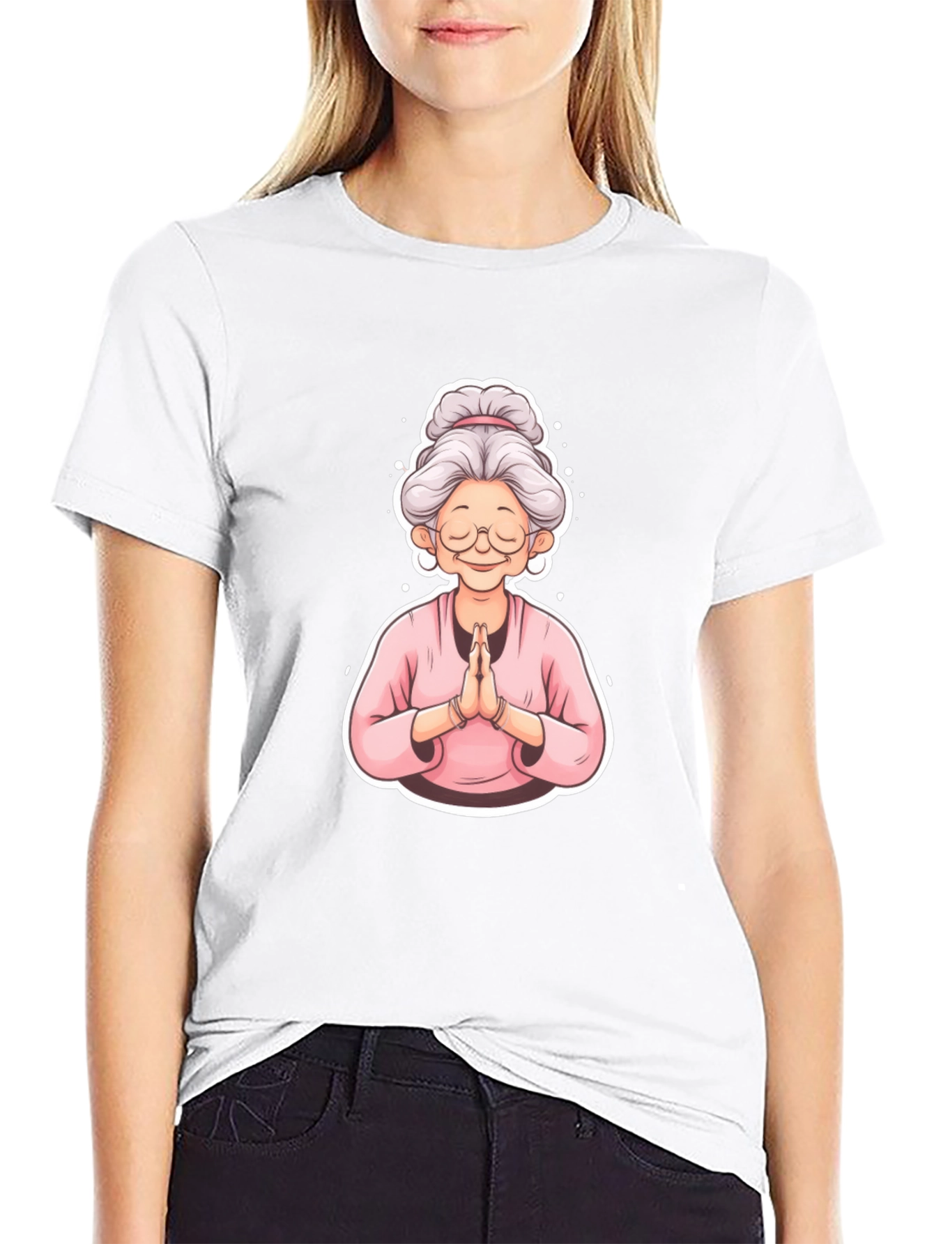 Namaste Grandma Black T-Shirt