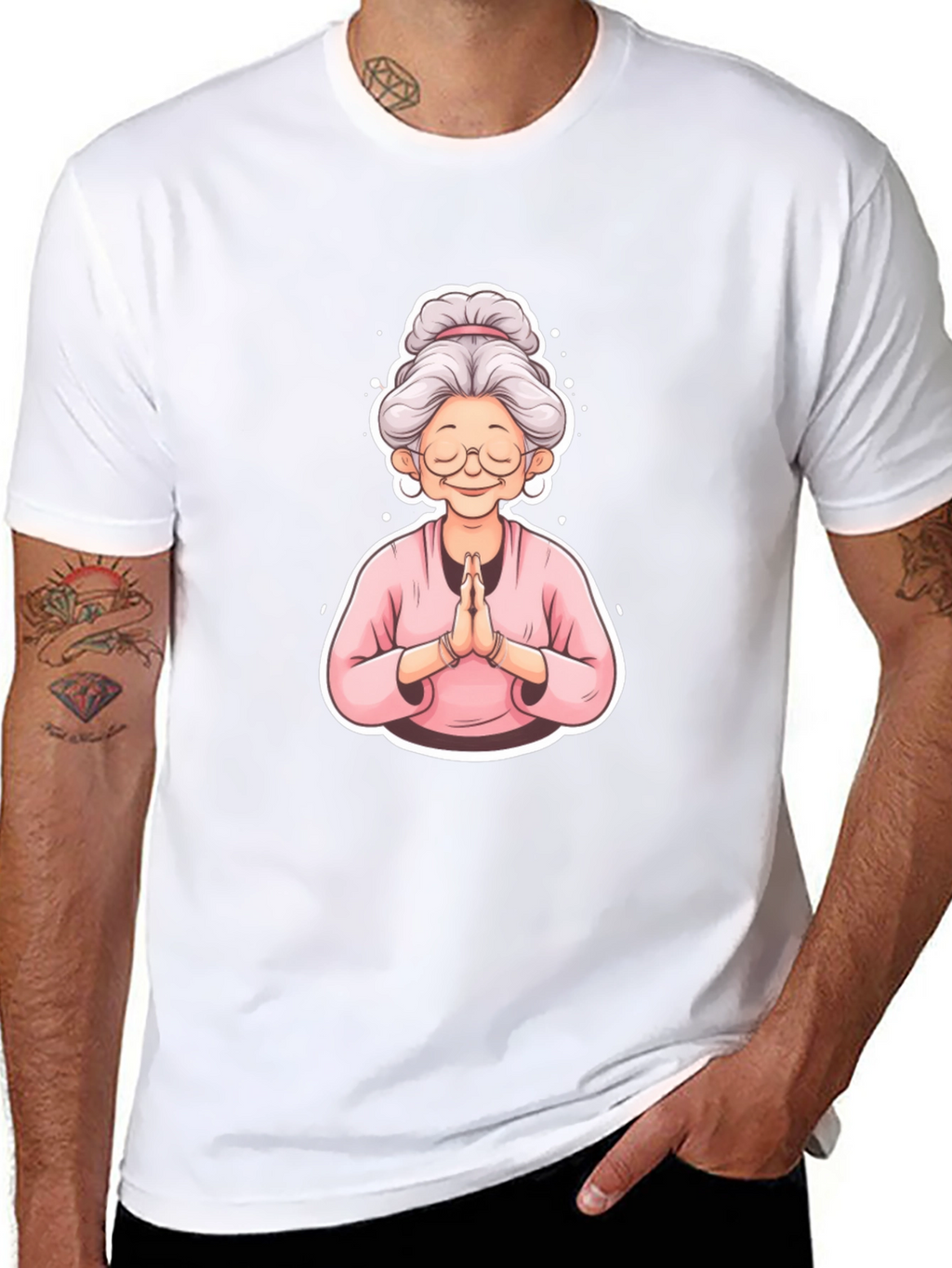 Namaste Grandma Black T-Shirt