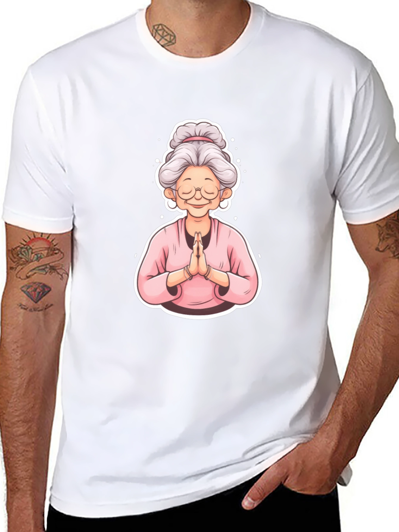 Namaste Grandma Black T-Shirt