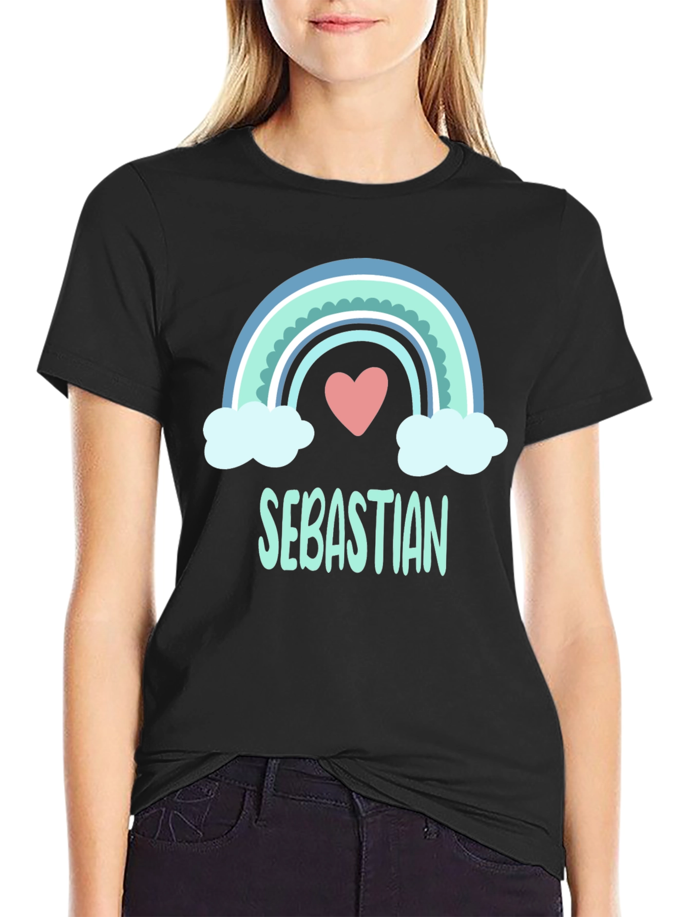 Rainbow Sebastian Custom Name T-Shirt