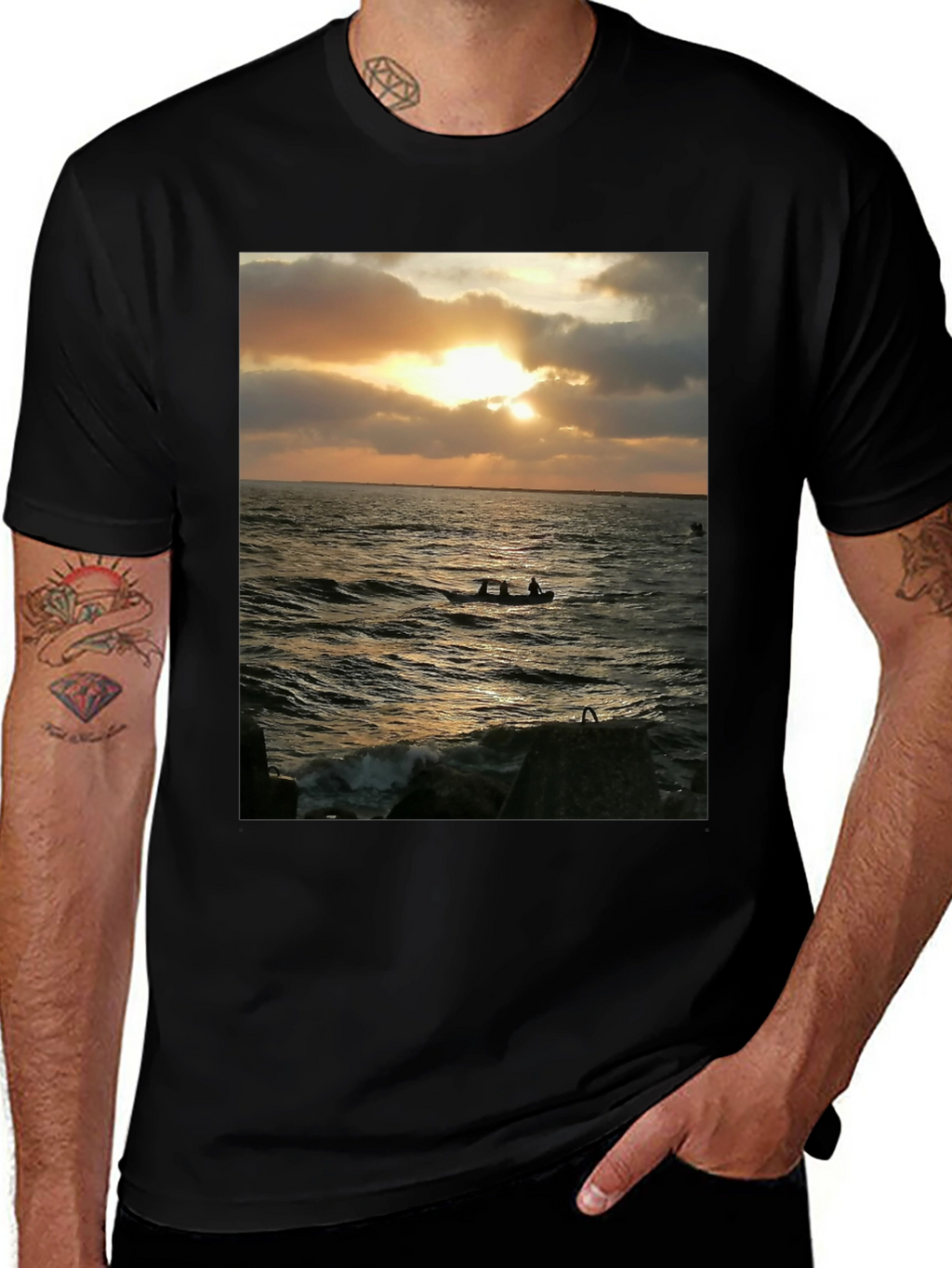 Sunset Boat Trip Graphic Tee