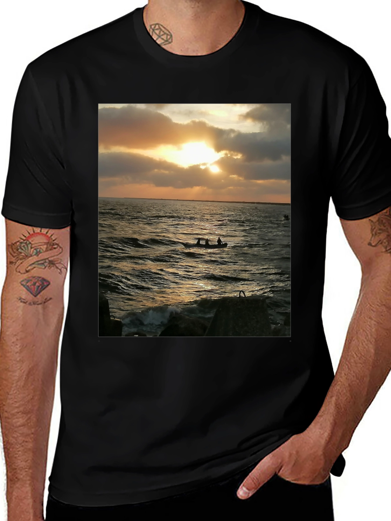 Sunset Boat Trip Graphic Tee