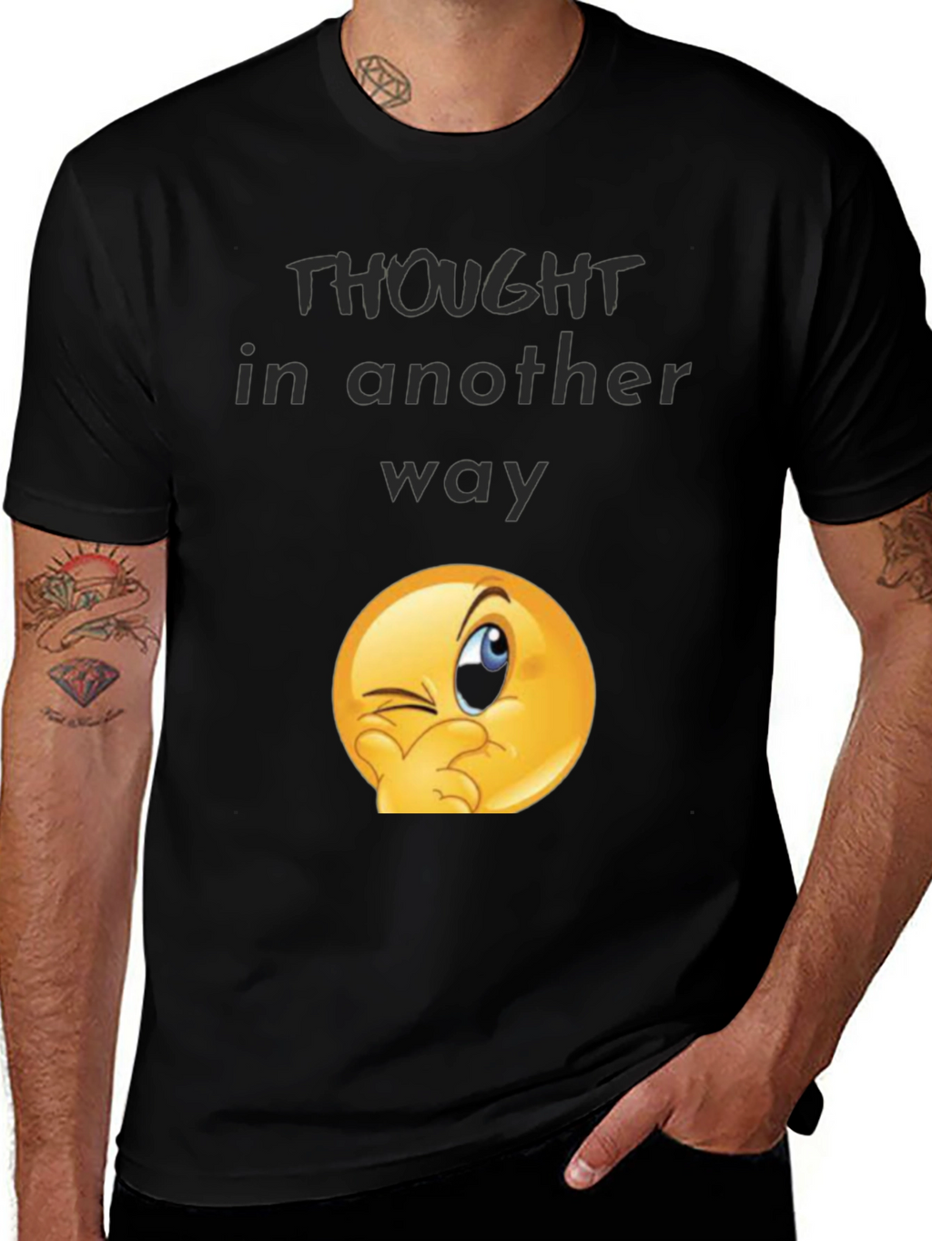 Thought Another Way Wink Emoji Graphic Tee