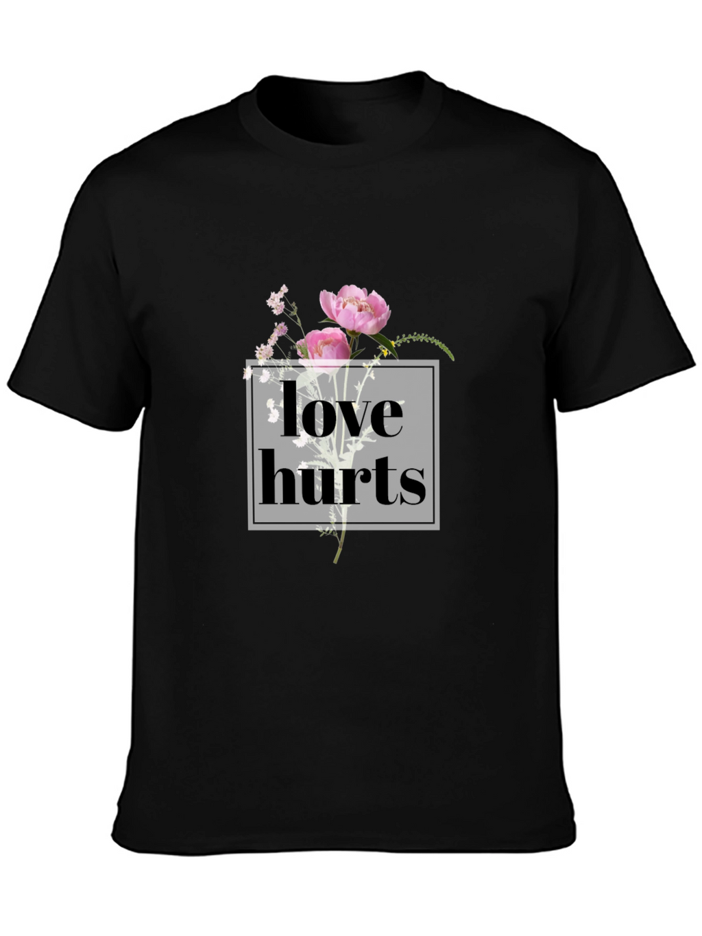 Love Hurts Floral Graphic Tee - Black