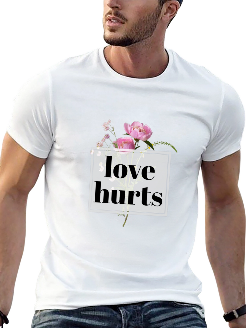 Love Hurts Floral Graphic Tee - Black