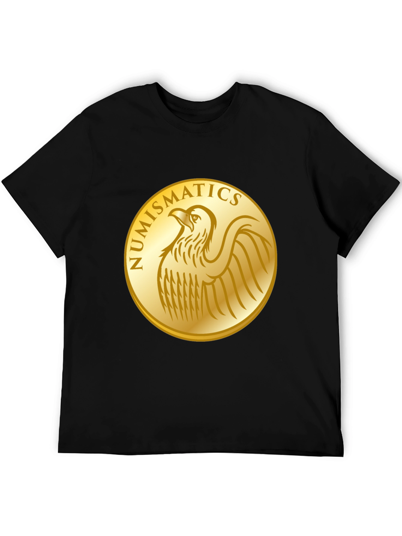 Numismatics Eagle Gold Coin Graphic Tee - Black