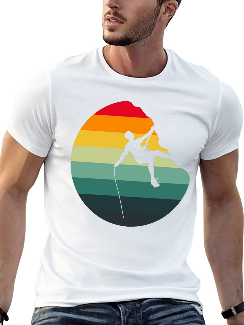 Retro Rock Climbing Graphic Tee - Black