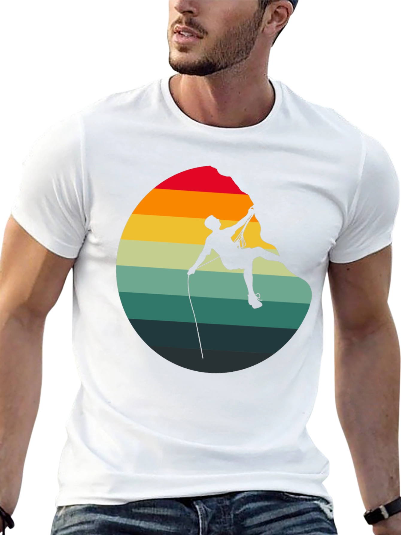 Retro Rock Climbing Graphic Tee - Black