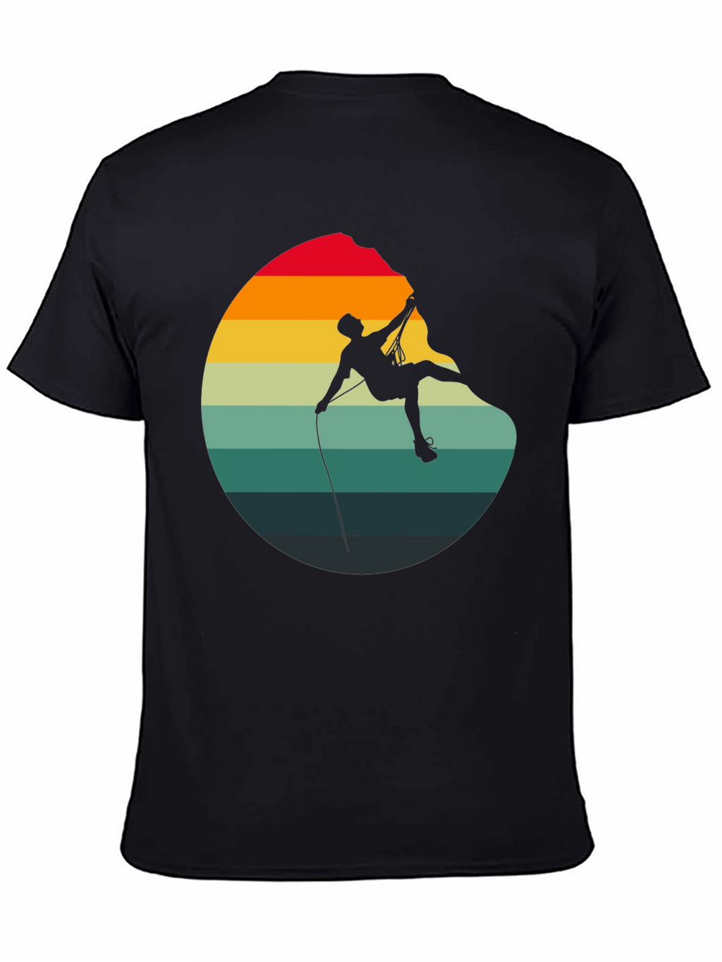Retro Rock Climbing Graphic Tee - Black