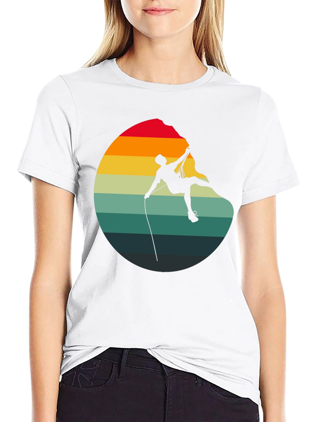 Retro Rock Climbing Graphic Tee - Black