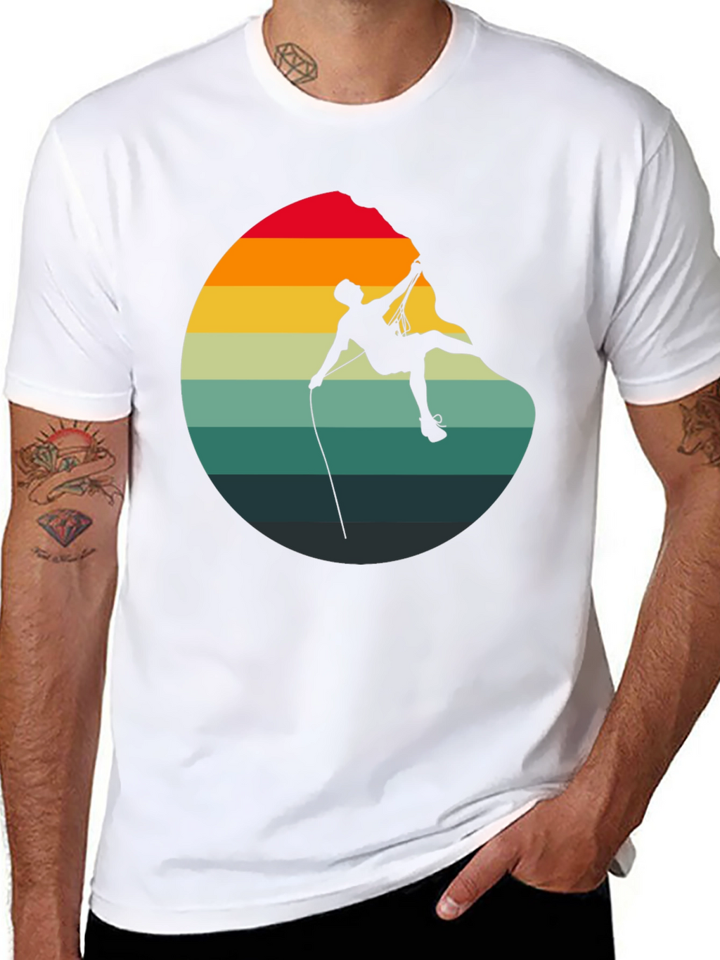 Retro Rock Climbing Graphic Tee - Black
