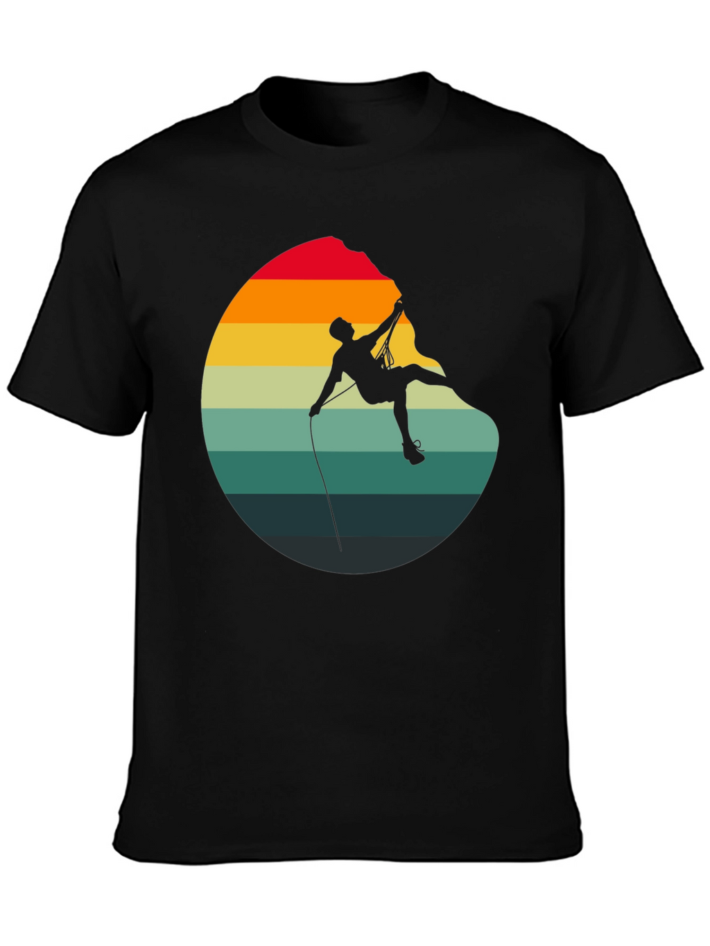 Retro Rock Climbing Graphic Tee - Black