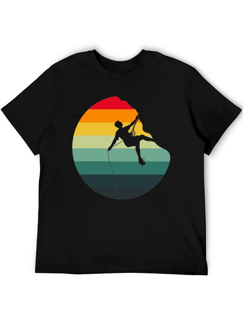 Retro Rock Climbing Graphic Tee - Black